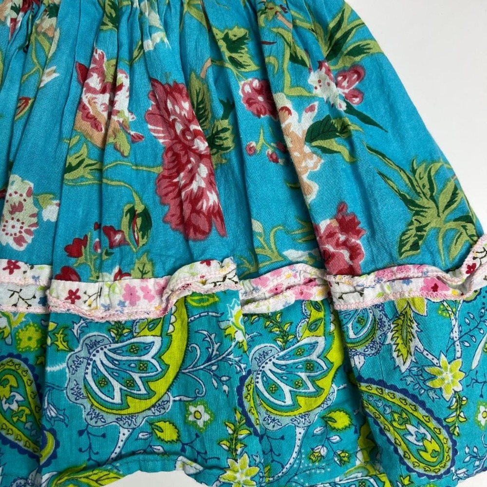 Free Planet Floral Turquoise Paisley Skirt Toddler Girls Size 4 - Picture 3 of 6